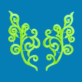 Noen színű páros csipke 20x10cm - FLUORESCENT VERDE